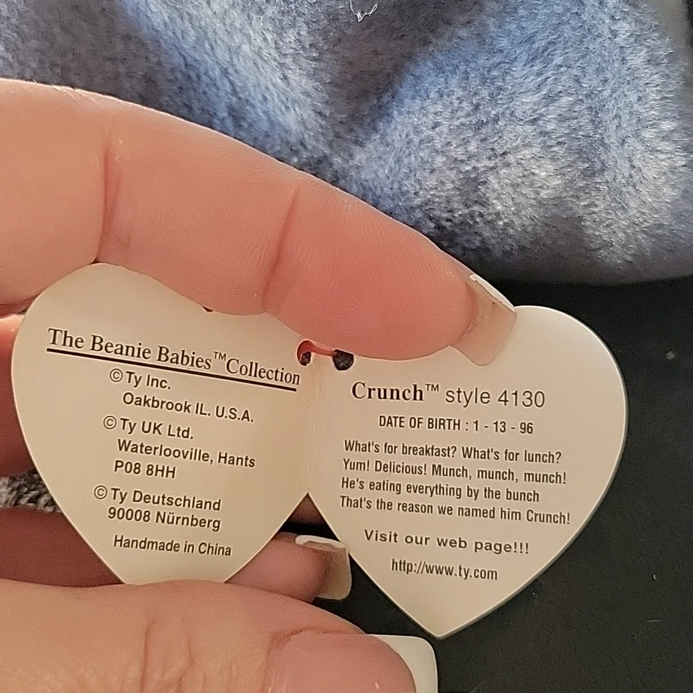 TY 1996 Crunch the shark beanie baby - Picture 6 of 10